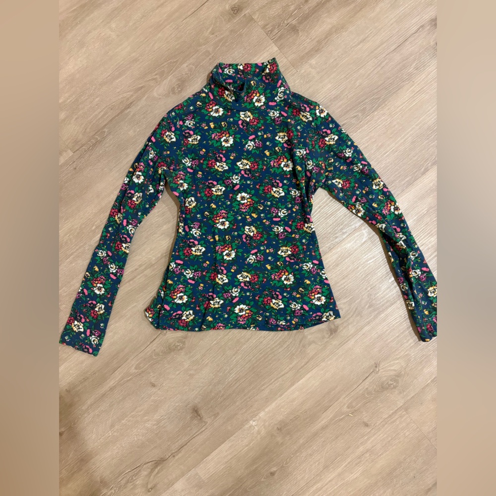 Hailey Printed Long-Sleeve Turtleneck Top by Maeve/Anthropologie